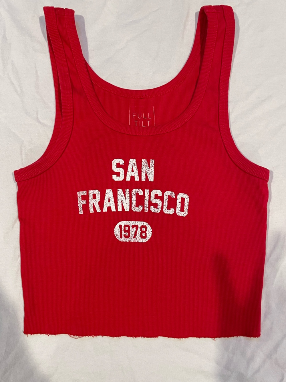 Full Tilt Bright Red Ribbed Tank - Picture 1 of 3